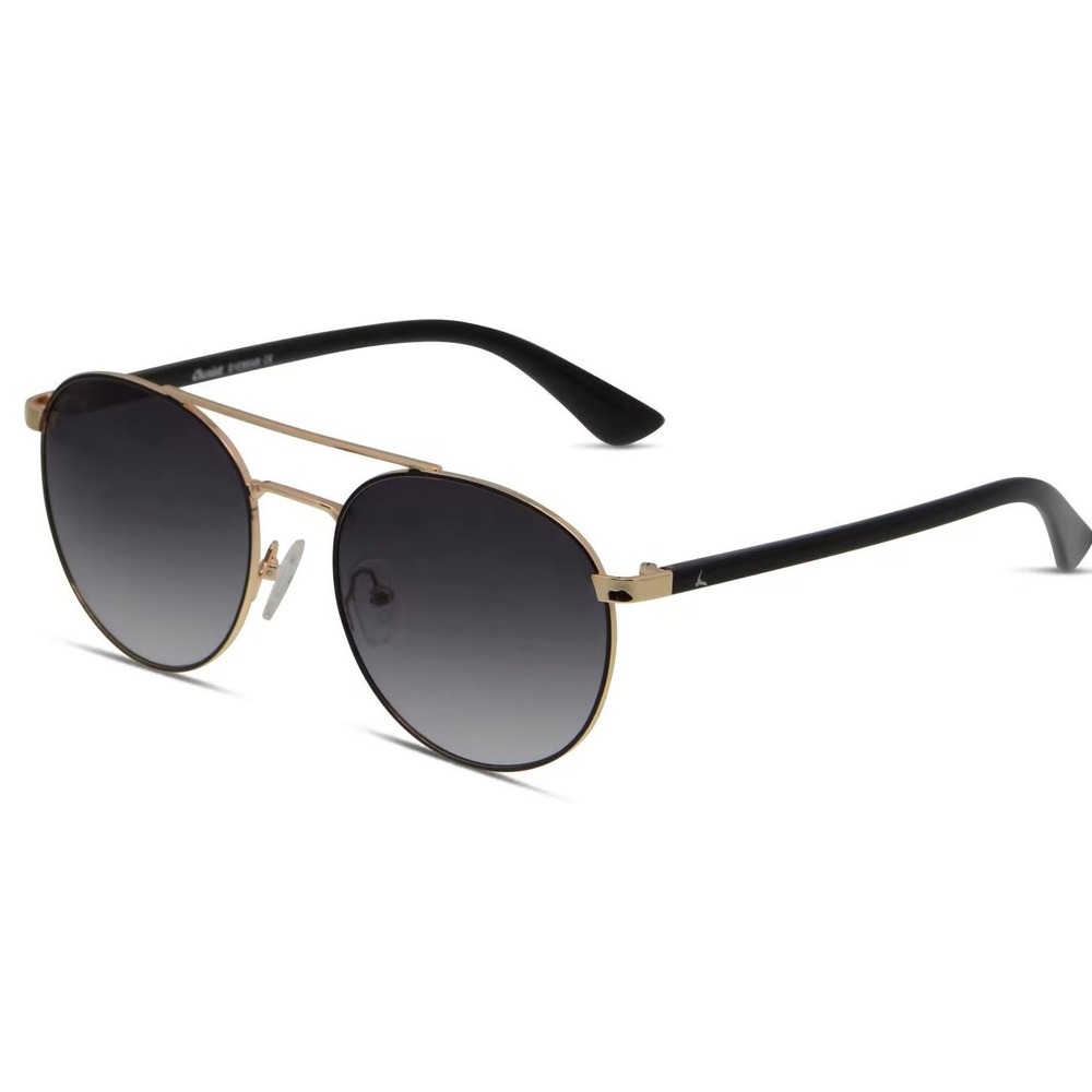 Round Aviator Sunglasses Gold Frame Gradient Lens Fashion Eyewear Trendy Shades